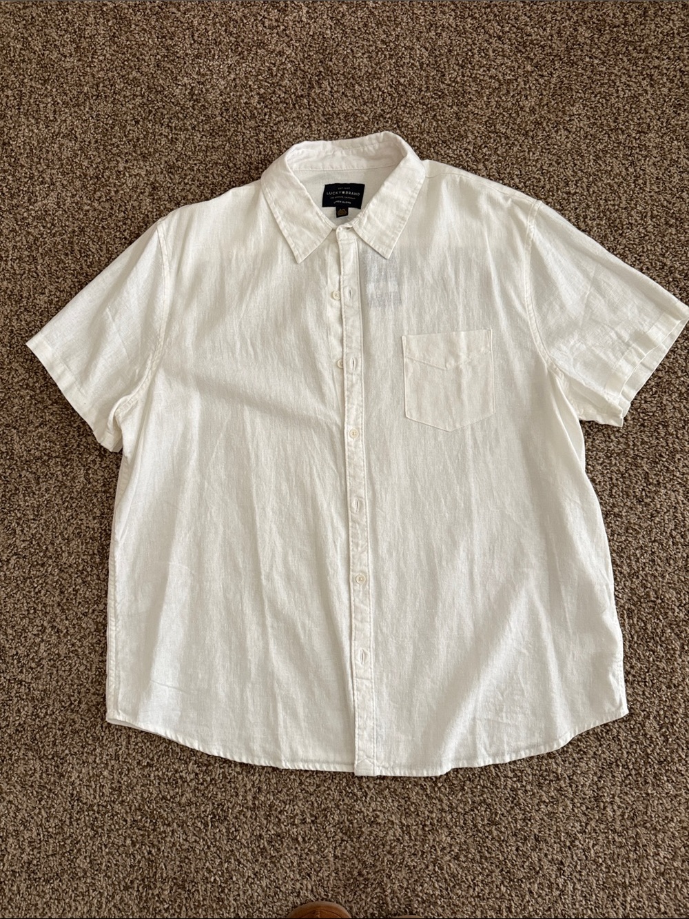 Lucky Brand Men's Short-Sleeve Button-Down Shirt in White